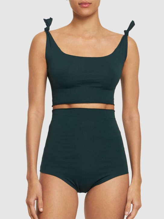 Isole & Vulcani: Bikini in jersey di cotone senza cuciture - Verde Scuro - women_1 | Luisa Via Roma