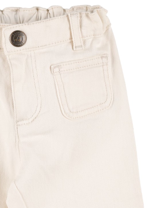 Bonpoint: Stretch cotton denim jeans - White - kids-girls_1 | Luisa Via Roma