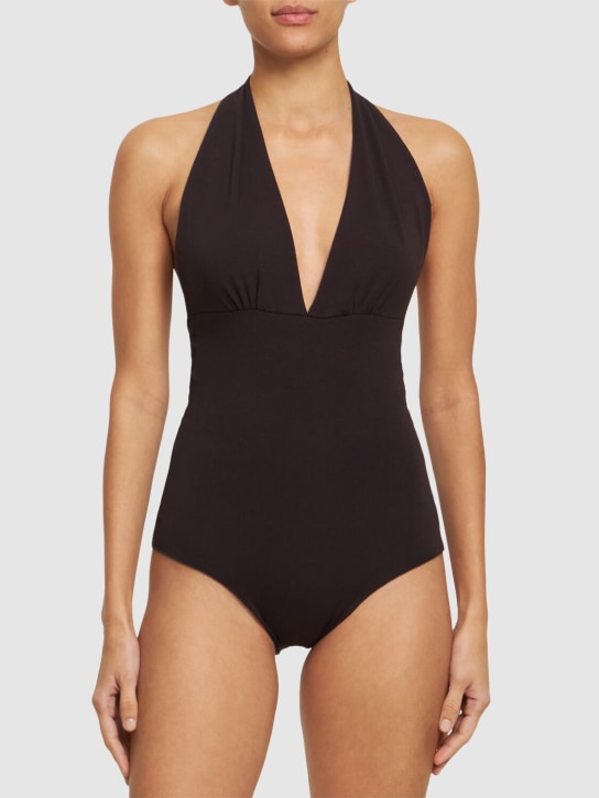 Isole & Vulcani: Venere jersey one piece swimsuit - Dark Brown - women_1 | Luisa Via Roma
