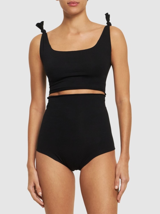 Isole & Vulcani: Seamless cotton jersey bikini - Black - women_1 | Luisa Via Roma