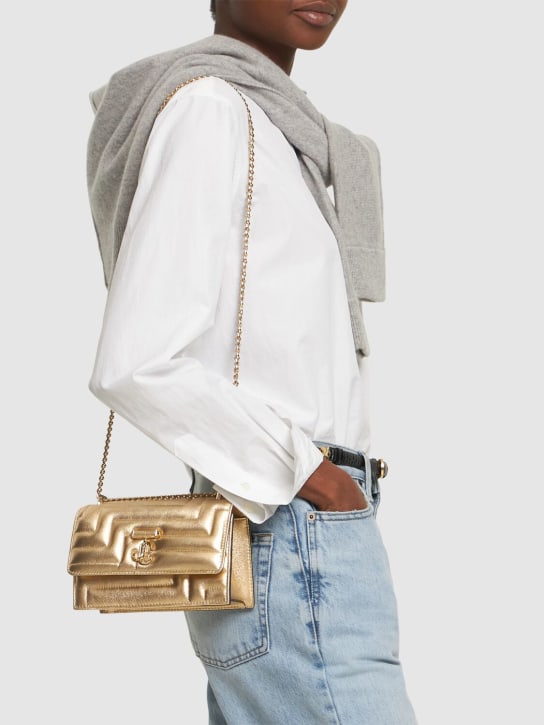 Jimmy Choo: Bohemia quilted metallic shoulder bag - Gold - women_1 | Luisa Via Roma
