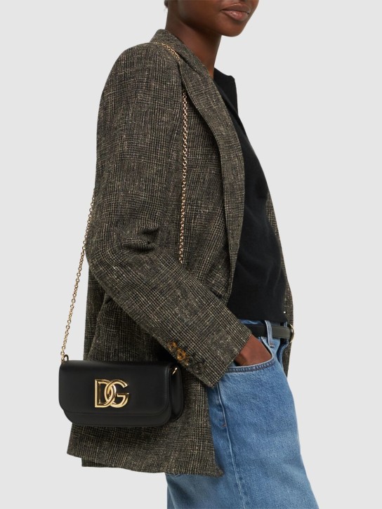 Dolce&Gabbana: Leather top handle bag - Black - women_1 | Luisa Via Roma