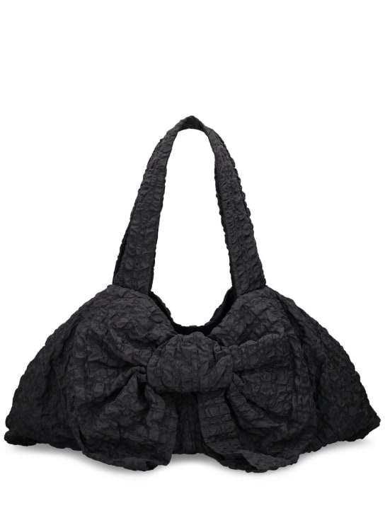 Cecilie Bahnsen: Vinny seersucker nylon tote bag - Black - women_0 | Luisa Via Roma