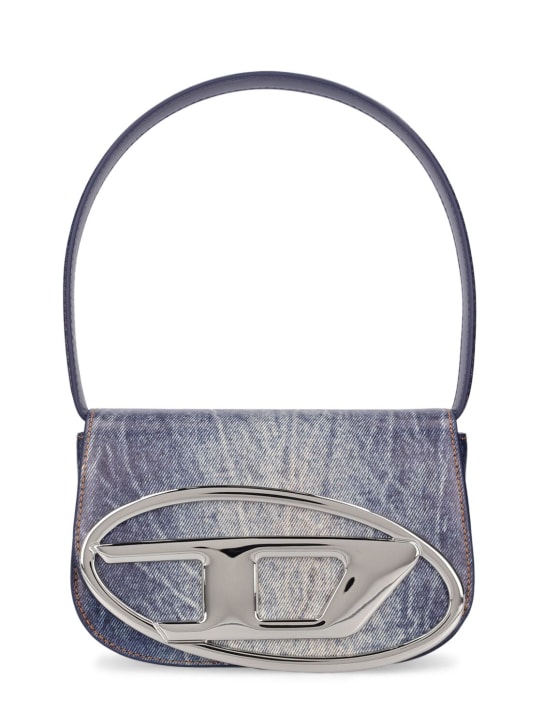 Diesel: 1DR Printed leather shoulder bag - Denim - women_0 | Luisa Via Roma