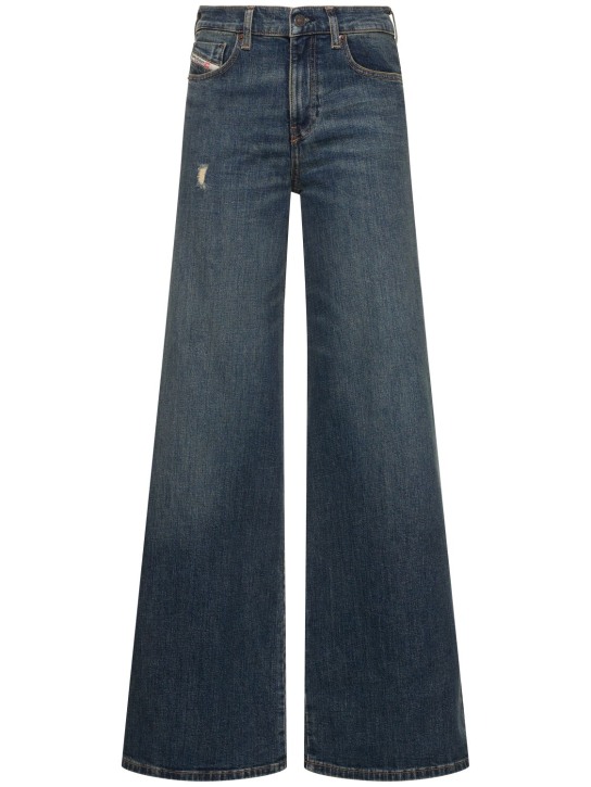 Diesel: 1978 D-Akemi cotton denim flared jeans - Blue - women_0 | Luisa Via Roma