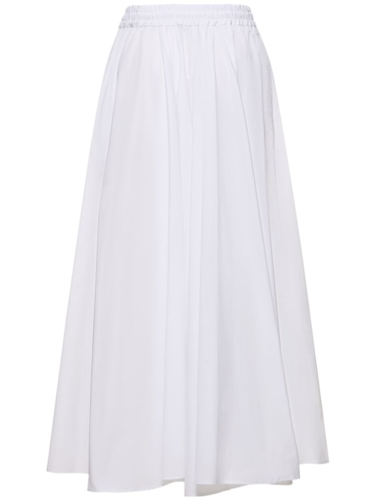 ASPESI: Falda midi de popelina de algodón - Blanco - women_0 | Luisa Via Roma