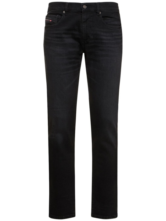 Diesel: D-Strukt cotton denim slim fit jeans - Black - men_0 | Luisa Via Roma