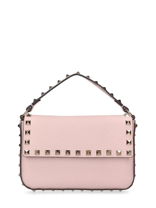 Valentino Garavani: Small Rockstud leather top handle bag - Rose Quartz - women_0 | Luisa Via Roma