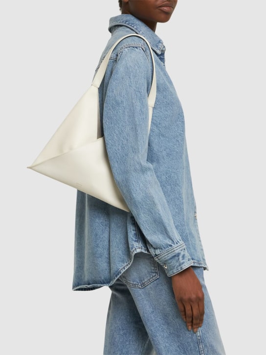 Khaite: Small Sara leather tote bag - Off White - women_1 | Luisa Via Roma