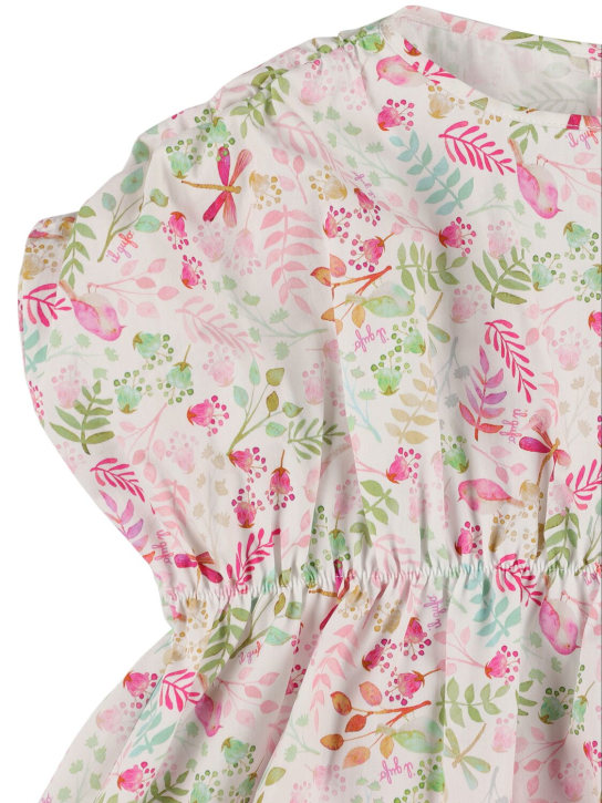 Il Gufo: 코튼 포플린 셔츠 & 스트레치 쇼츠 - Pink/Multicolor - kids-girls_1 | Luisa Via Roma