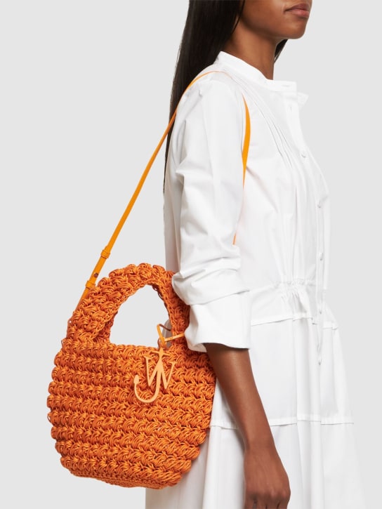 JW Anderson: Popcorn crochet basket bag - Orange - women_1 | Luisa Via Roma