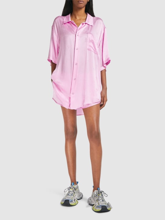 Balenciaga: Silk minimal shirt - Pink - women_1 | Luisa Via Roma