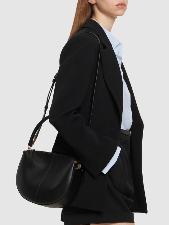 Tod's: Small TST Hobo zip leather bag - Black - women_1 | Luisa Via Roma