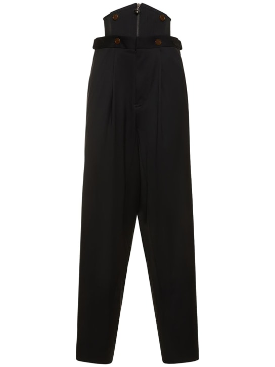 Vivienne Westwood: Macca serge high waist corset pants - Black - women_0 | Luisa Via Roma