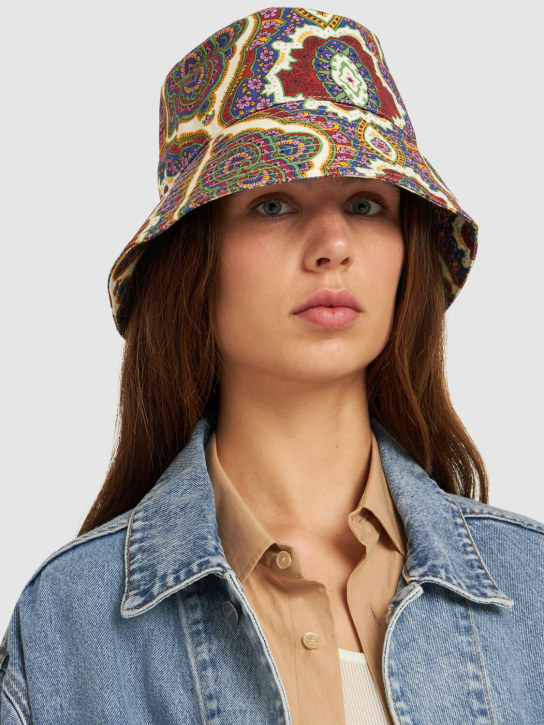 Etro: Printed cotton bucket hat - Multicolor - women_1 | Luisa Via Roma