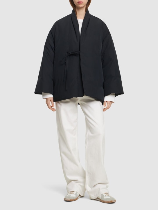Jil Sander: Water-repellent tech kimono down jacket - Black - women_1 | Luisa Via Roma
