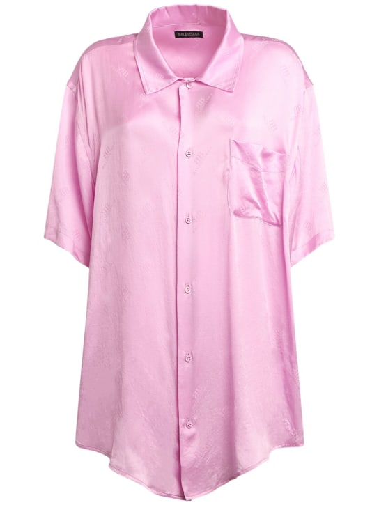 Balenciaga: Silk minimal shirt - Pink - women_0 | Luisa Via Roma