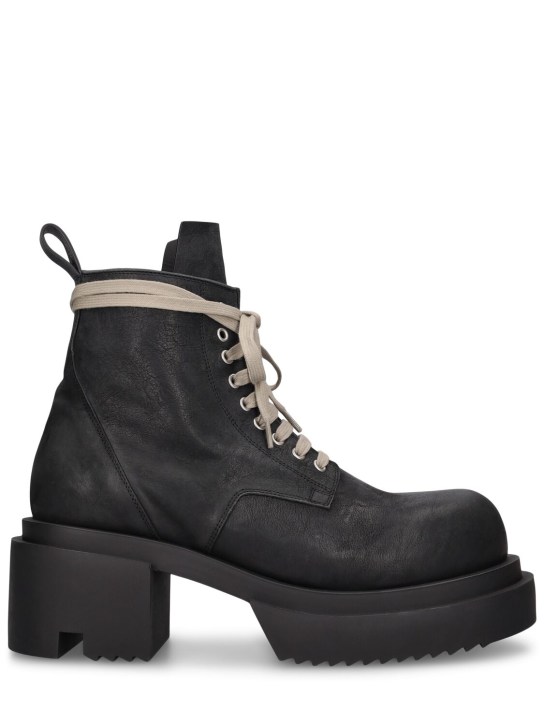 Rick Owens: Low Army Bogun leather boots - Black - men_0 | Luisa Via Roma