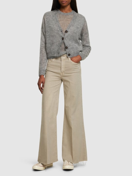 Mother: The Roller frayed jeans - Beige/Grey - women_1 | Luisa Via Roma