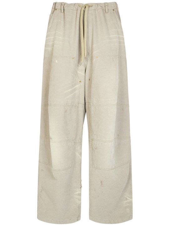 Balenciaga: Pantalones de algodón - Sand Beige - men_0 | Luisa Via Roma