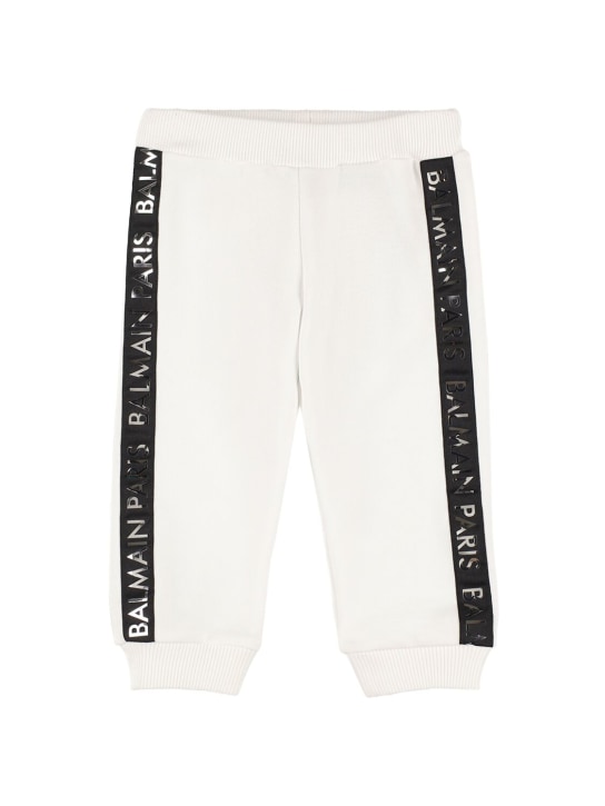 Balmain: Organic cotton sweatpants - White - kids-boys_0 | Luisa Via Roma