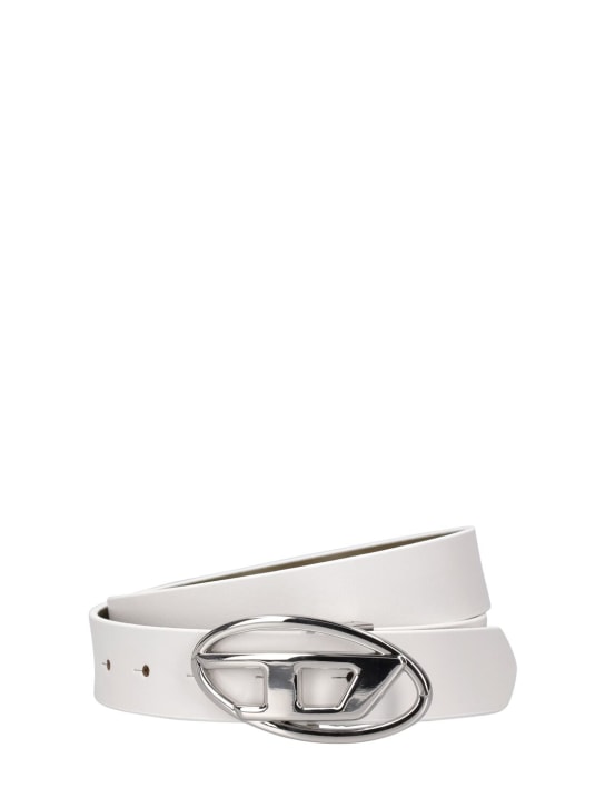 Diesel: 3cm 1DR Reversible leather belt - White - women_0 | Luisa Via Roma