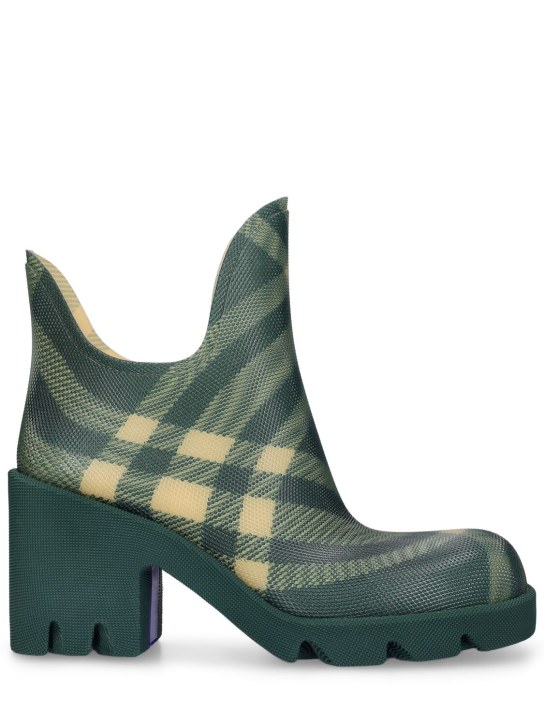 Burberry: Stivali da pioggia LF Marsh in gomma 65mm - Verde/Giallo - women_0 | Luisa Via Roma