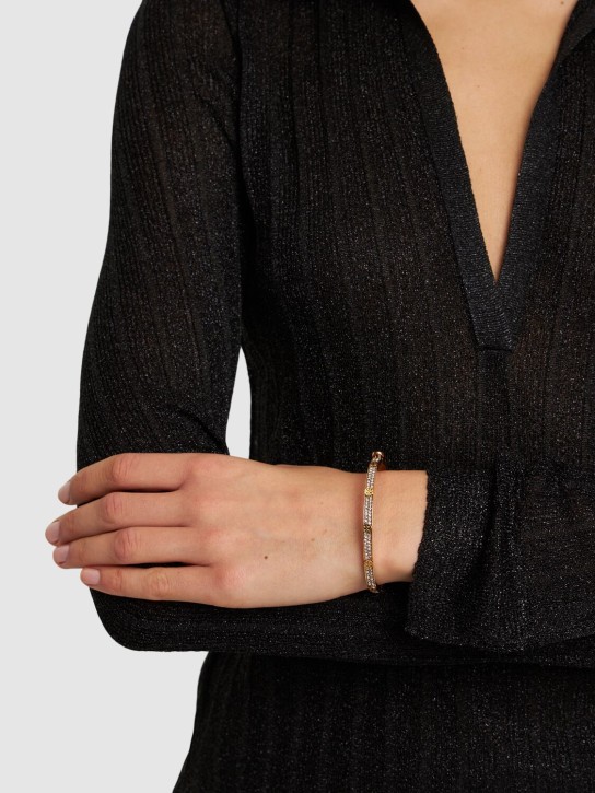 Tory Burch: 5mm Miller Stud hinge bracelet - Gold/Crystal - women_1 | Luisa Via Roma