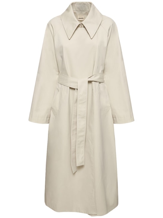 Khaite: Minnie cotton trench coat - White - women_0 | Luisa Via Roma
