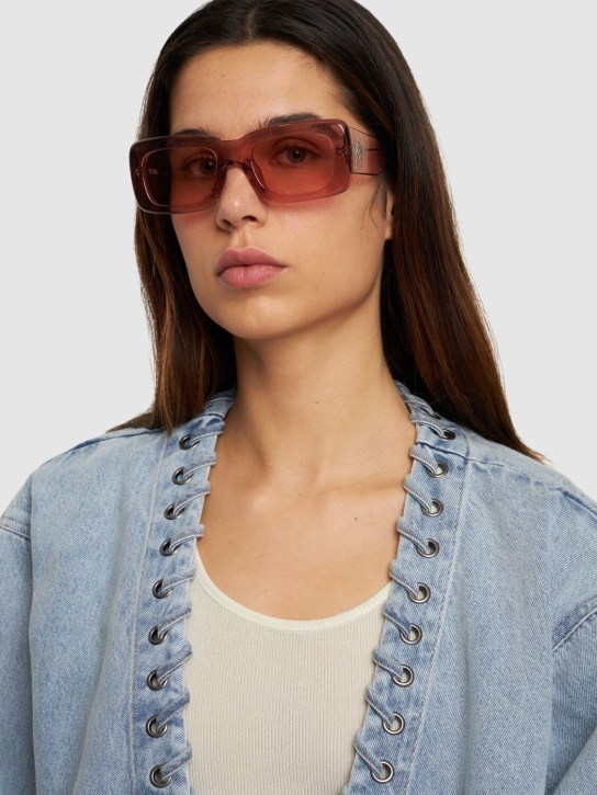 The Attico: Marfa squared acetate sunglasses - Peach - women_1 | Luisa Via Roma