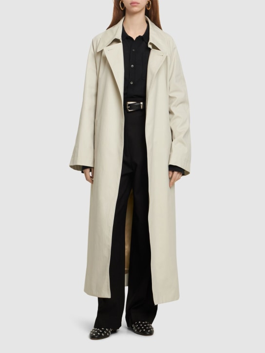 Khaite: Trench-coat en coton Minnie - Blanc - women_1 | Luisa Via Roma