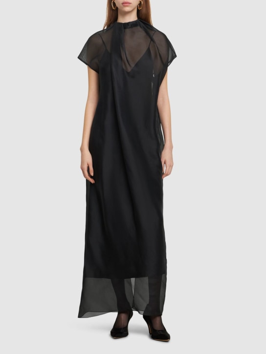 Khaite: Robe longue en soie Essie - Noir - women_1 | Luisa Via Roma
