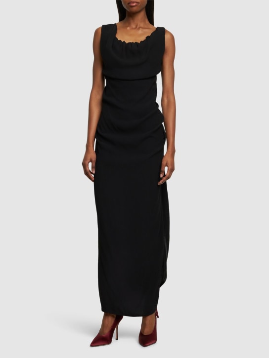 Vivienne Westwood: Ginnie draped cady long dress - Black - women_1 | Luisa Via Roma