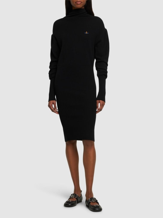 Vivienne Westwood: Vestido corto de cashmere y lana - Negro - women_1 | Luisa Via Roma