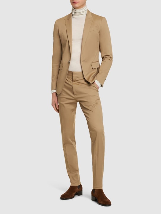 Dsquared2: Berlin Fit single breasted cotton suit - Beige - men_1 | Luisa Via Roma