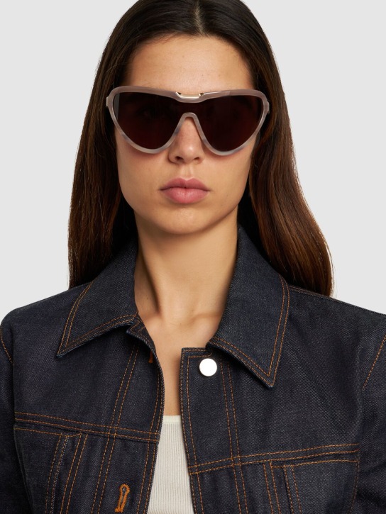 Max Mara: Emil mask acetate sunglasses - Grey/Brown - women_1 | Luisa Via Roma