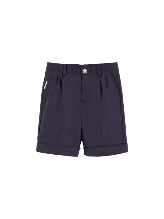 Monnalisa: Cotton blend Bermuda shorts - Navy - kids-boys_0 | Luisa Via Roma