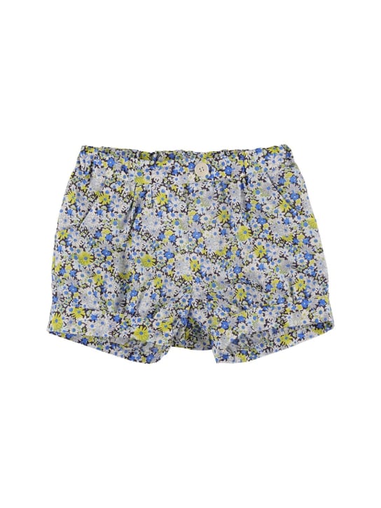 Bonpoint: Shorts in cotone stampato - Blu - kids-girls_0 | Luisa Via Roma