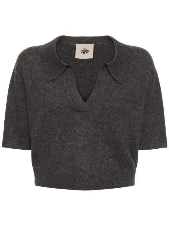 The Garment: Crop top Piemonte in cashmere - Grigio Melange - women_0 | Luisa Via Roma
