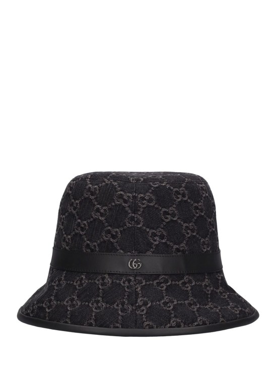 Gucci: GG denim bucket hat - Black/Grey - women_0 | Luisa Via Roma
