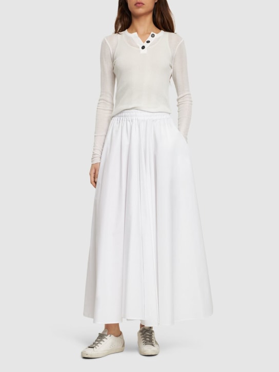 ASPESI: Cotton poplin midi skirt - White - women_1 | Luisa Via Roma