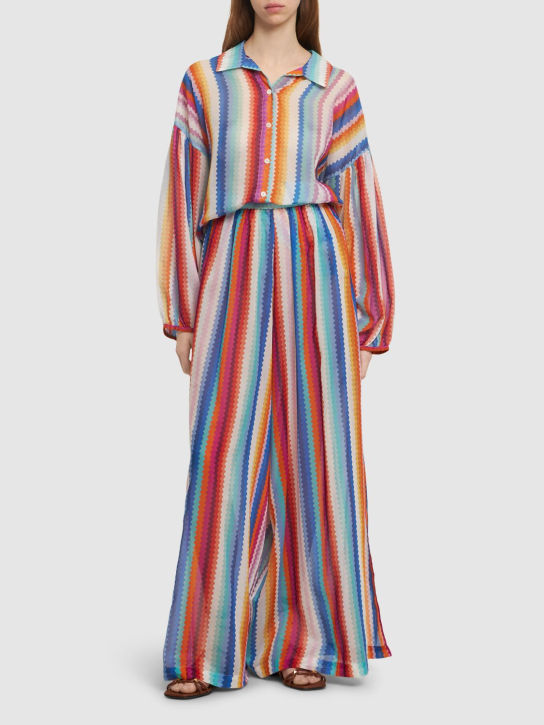 Missoni: Camisa de algodón y seda estampada - Multicolor - women_1 | Luisa Via Roma