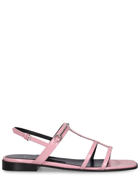 Gucci: Sandalias planas de piel 15mm - Dolly Pink - women_0 | Luisa Via Roma