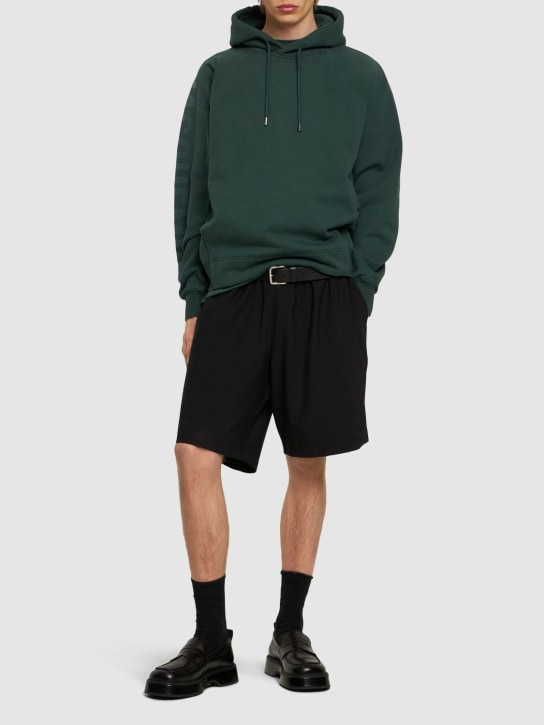Jacquemus: Le Hoodie Typo cotton sweatshirt - Dark Green - men_1 | Luisa Via Roma