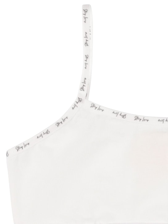 Story Loris: Logo print cotton bra top - White - kids-girls_1 | Luisa Via Roma