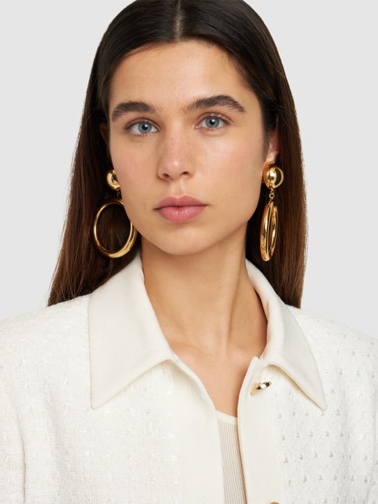 Moschino: Heart of Wool pendant earrings - Gold - women_1 | Luisa Via Roma