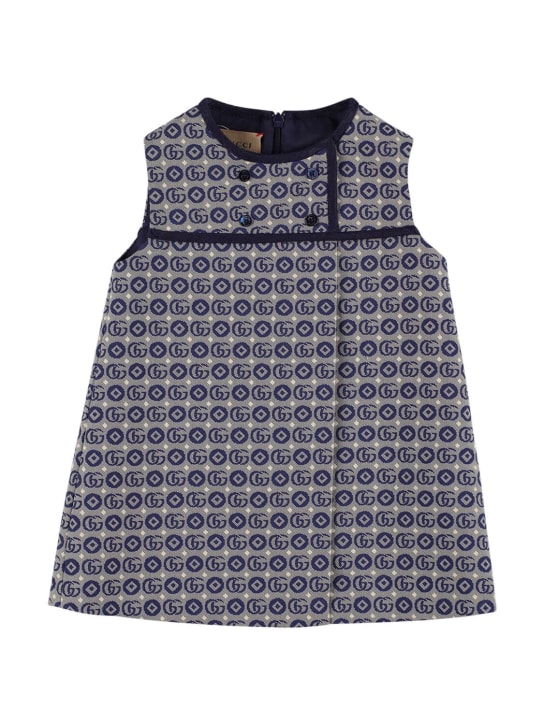Gucci: Kleid aus GG-Baumwollmischung - Bluette - kids-girls_0 | Luisa Via Roma