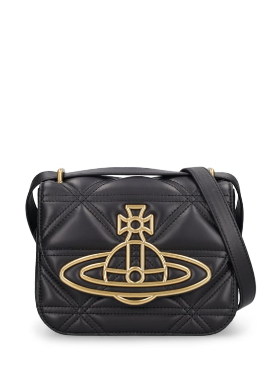 Vivienne Westwood: Linda leather crossbody bag - Black - women_0 | Luisa Via Roma