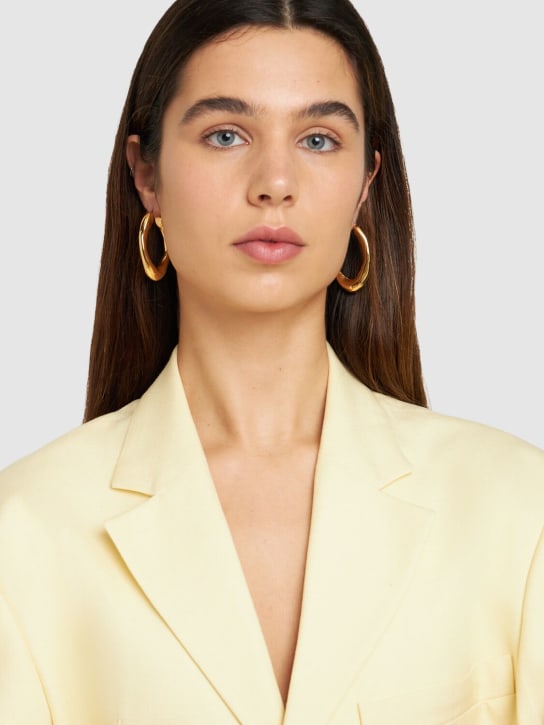 Jil Sander: BW5 2 medium hoop earrings - Gold - women_1 | Luisa Via Roma