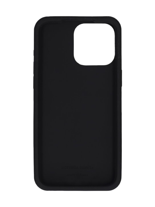 Bottega Veneta: Tech rubber iPhone 15 Pro Max case - Black - men_1 | Luisa Via Roma